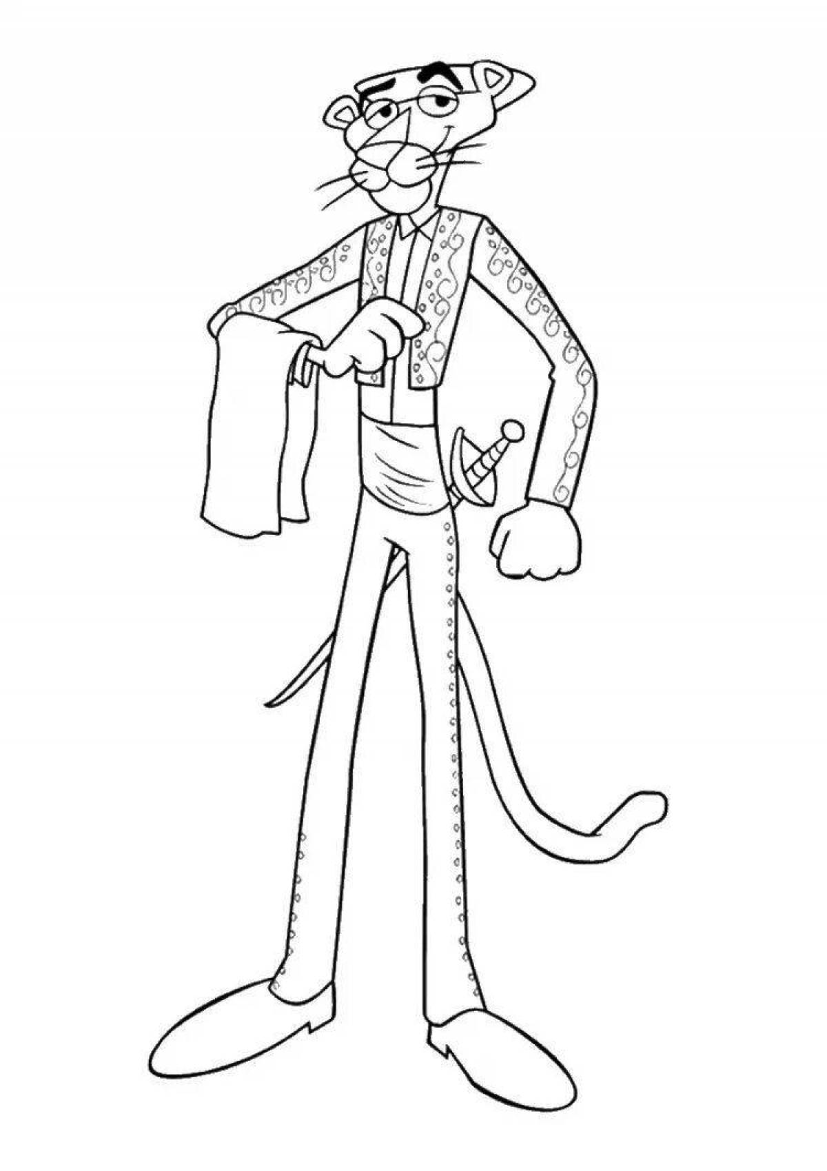 Naughty pink panther coloring page