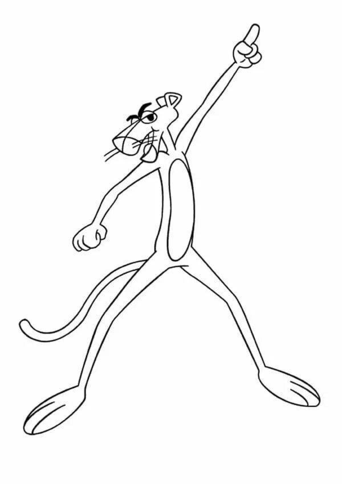 Gorgeous pink panther coloring page