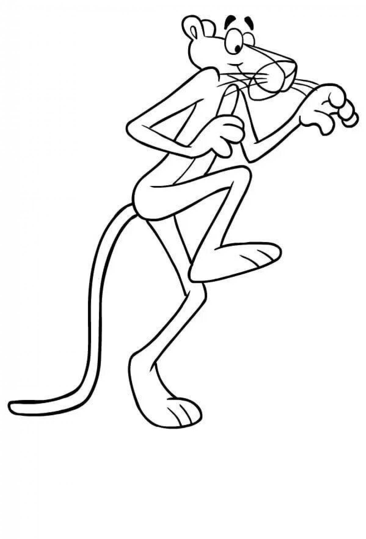 Gorgeous pink panther coloring page