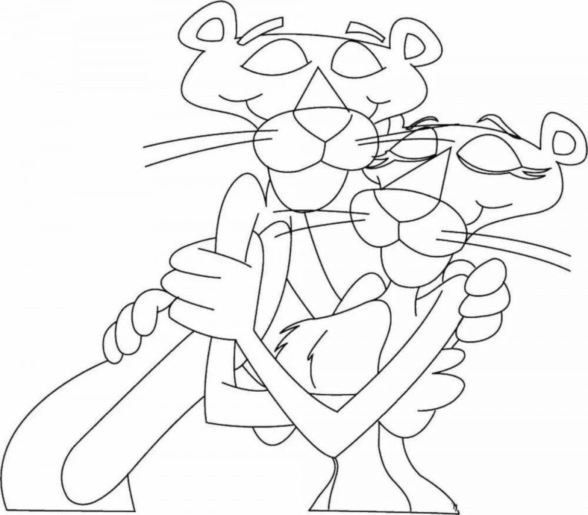 Adorable Pink Panther Coloring Page