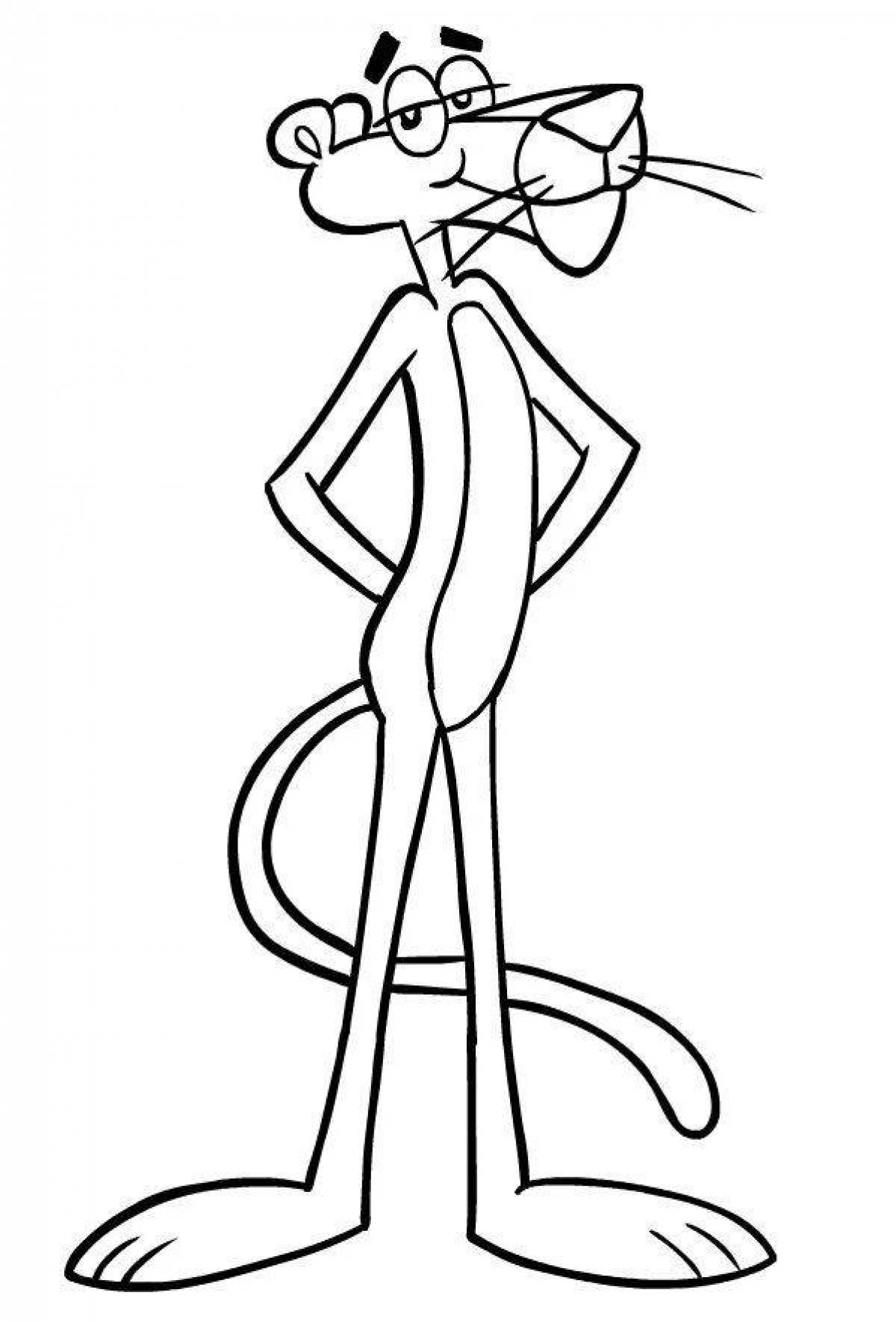 Dazzling pink panther coloring page