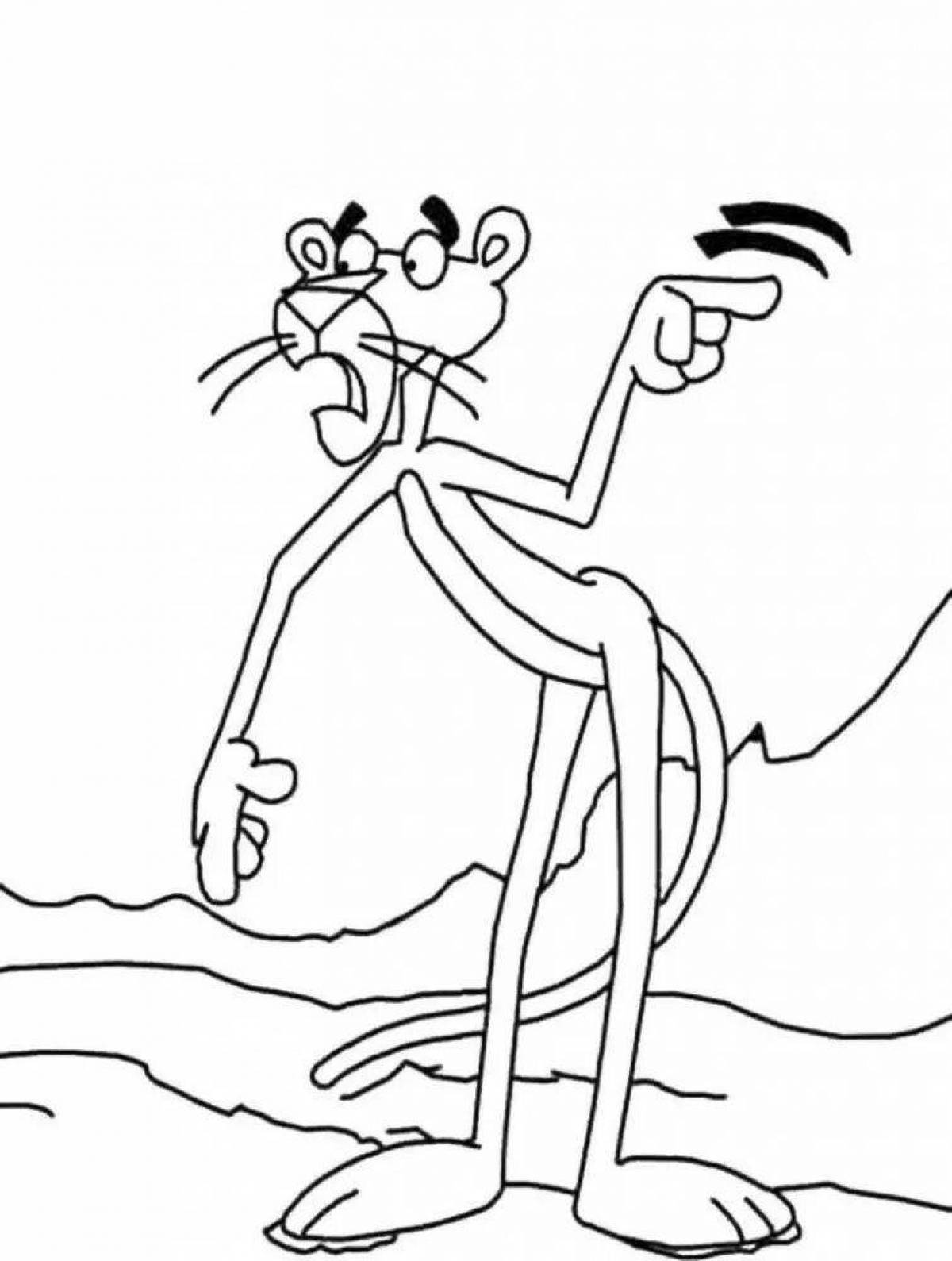 Coloring page nice pink panther