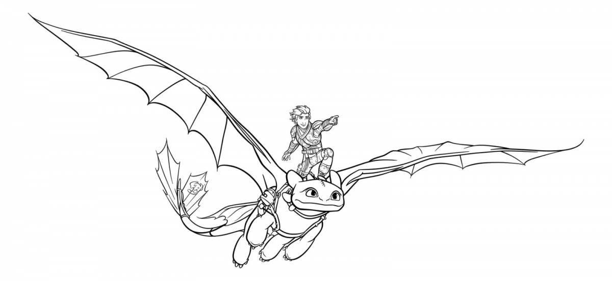 Adorable toothless dragon coloring page