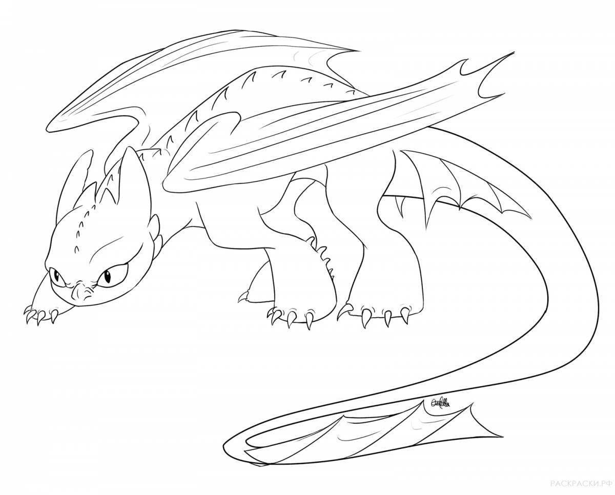 Glorious toothless dragon coloring page