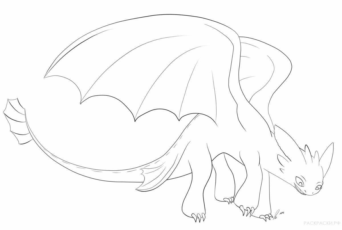 Awesome toothless dragon coloring page