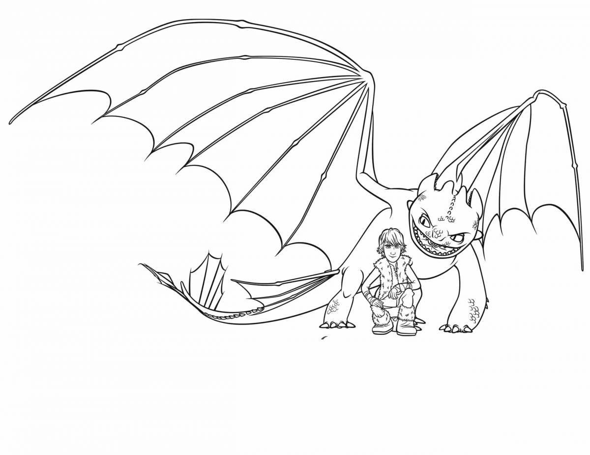 Great toothless dragon coloring page