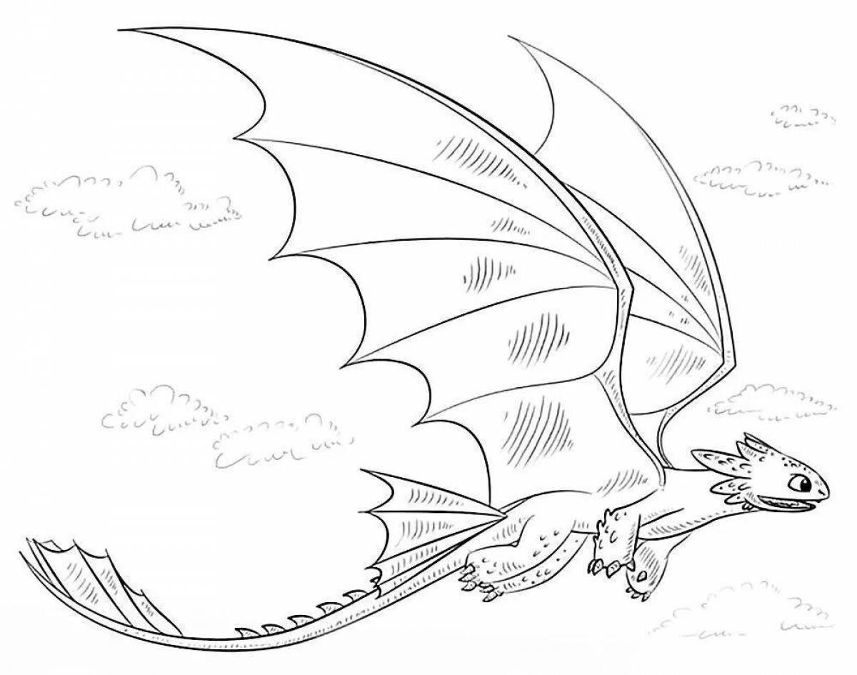 Glitter toothless dragon coloring page