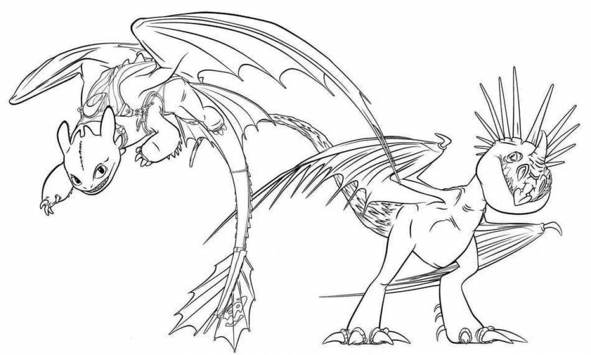 Regal Toothless Dragon Coloring Page