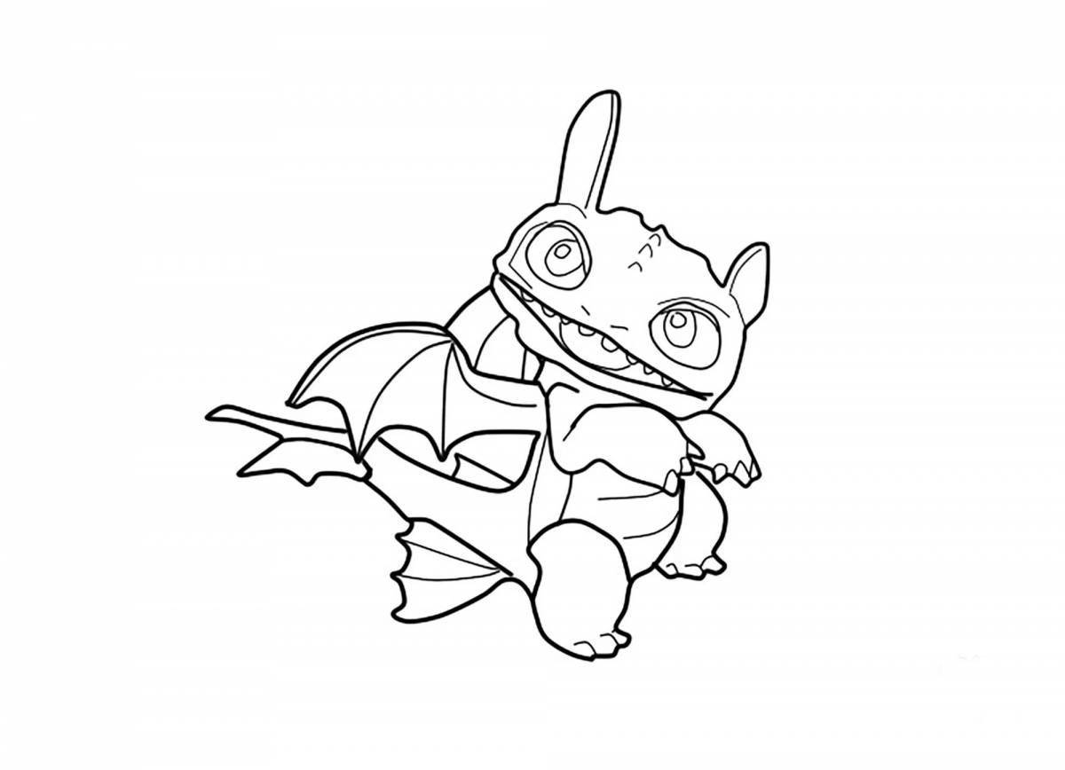 Cute Toothless Dragon Coloring Page