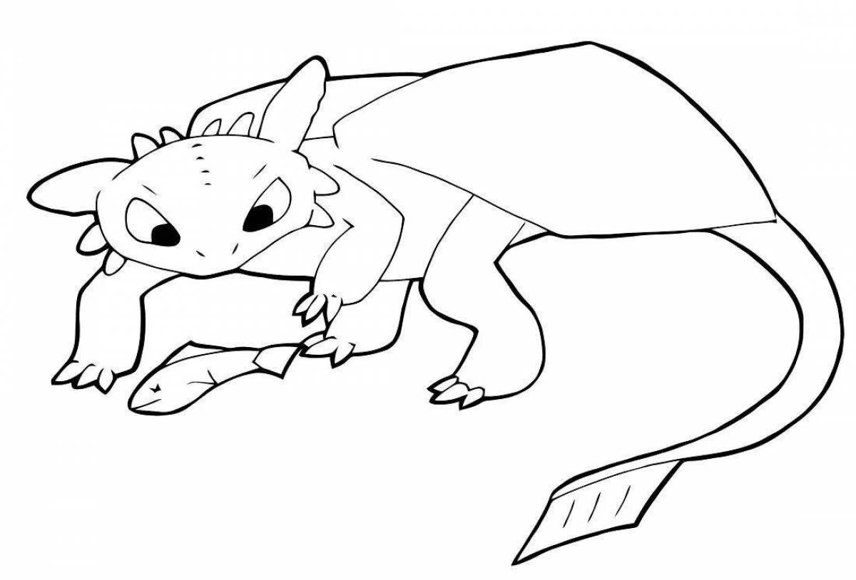 Amazing toothless dragon coloring page