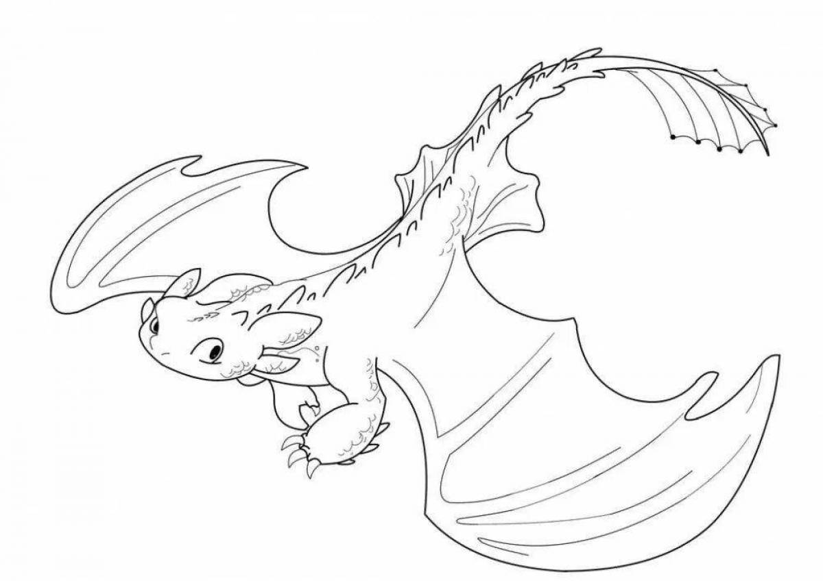 Divine toothless dragon coloring page