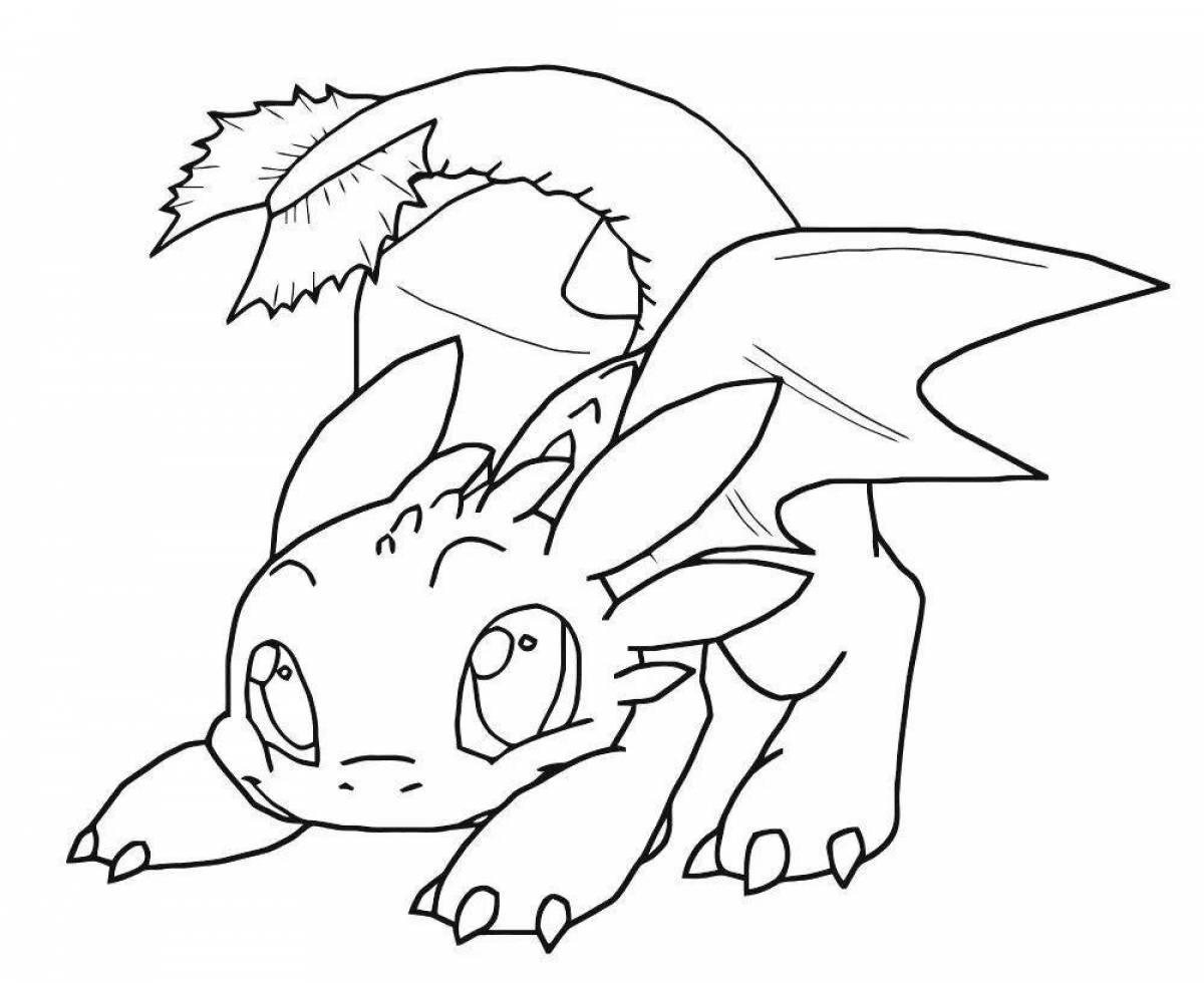 Adorable Toothless Dragon Coloring Page