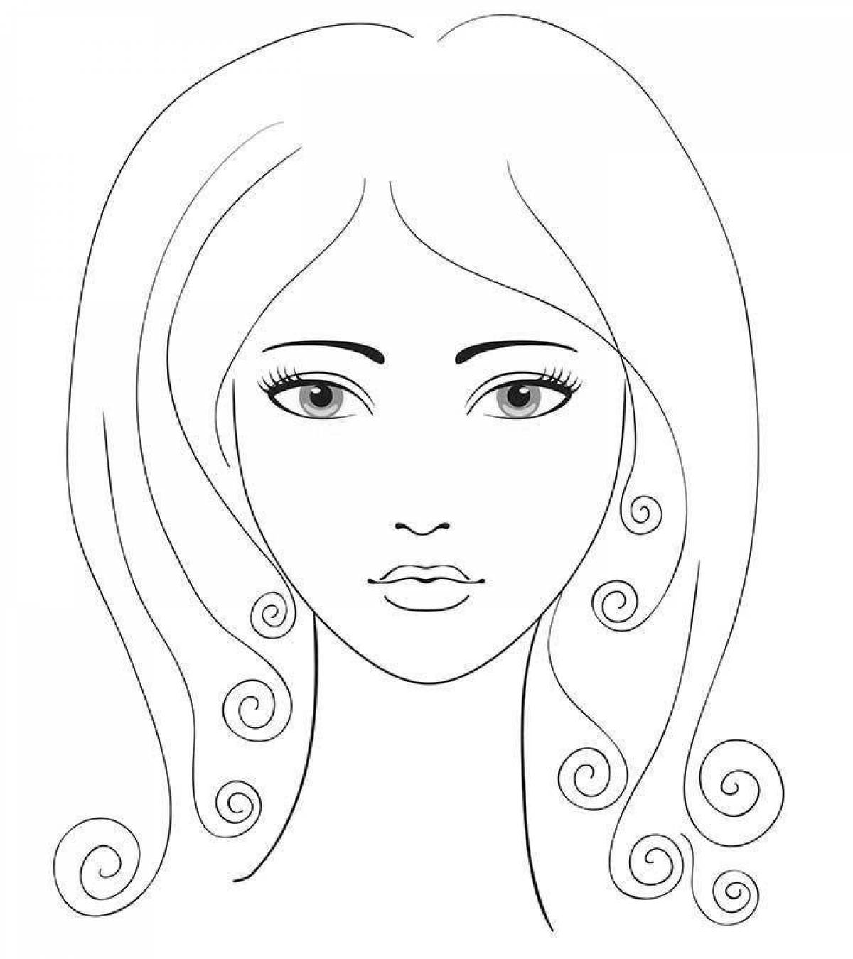 Live coloring portrait of a girl