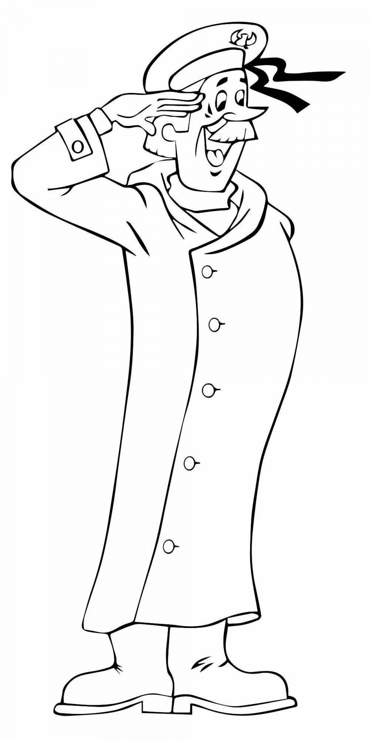 Coloring page spectacular postman Pechkin