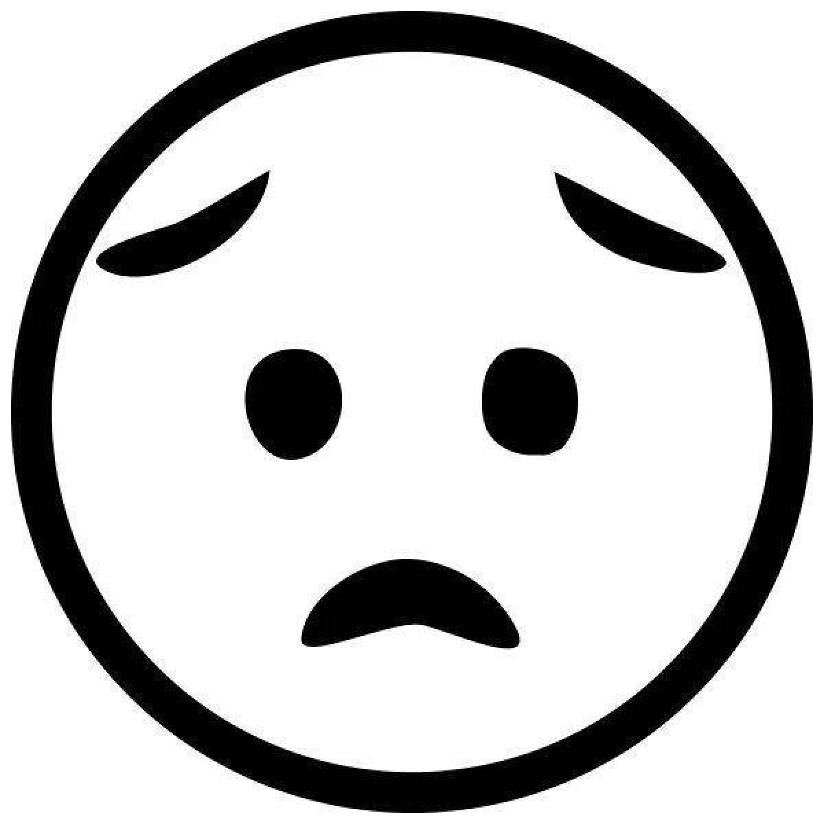 Abandoned emoticon sad coloring page