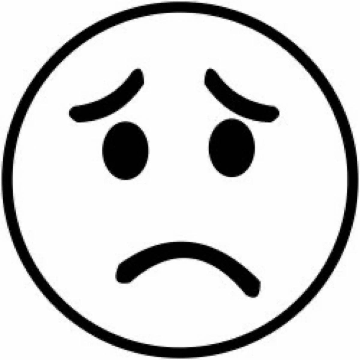 Frustrated emoticon sad coloring page