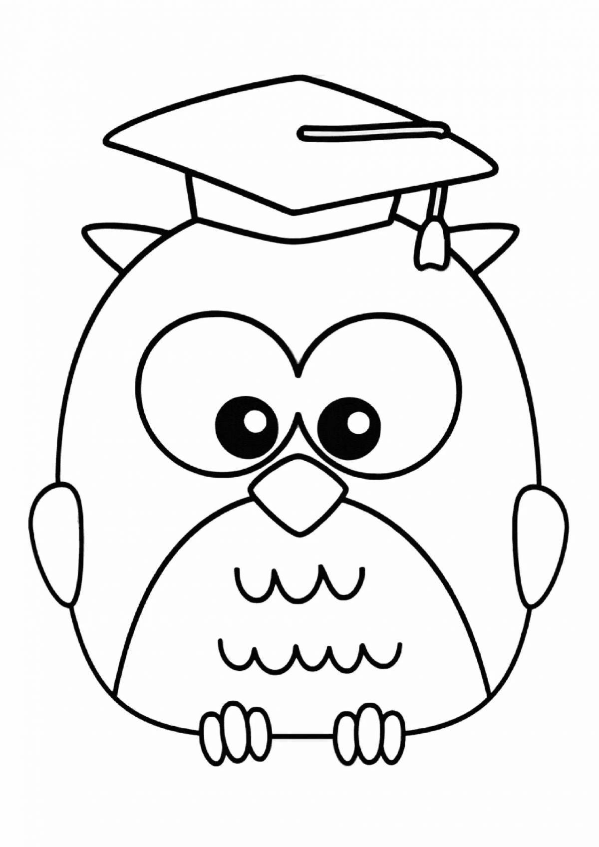 Coloring majestic wise owl