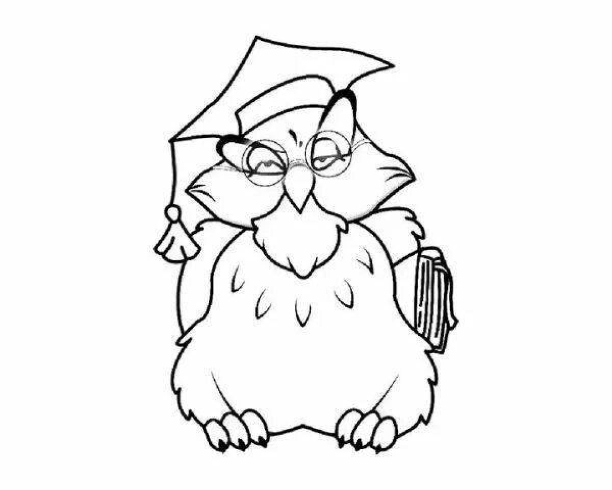 Wise owl moonlight coloring book