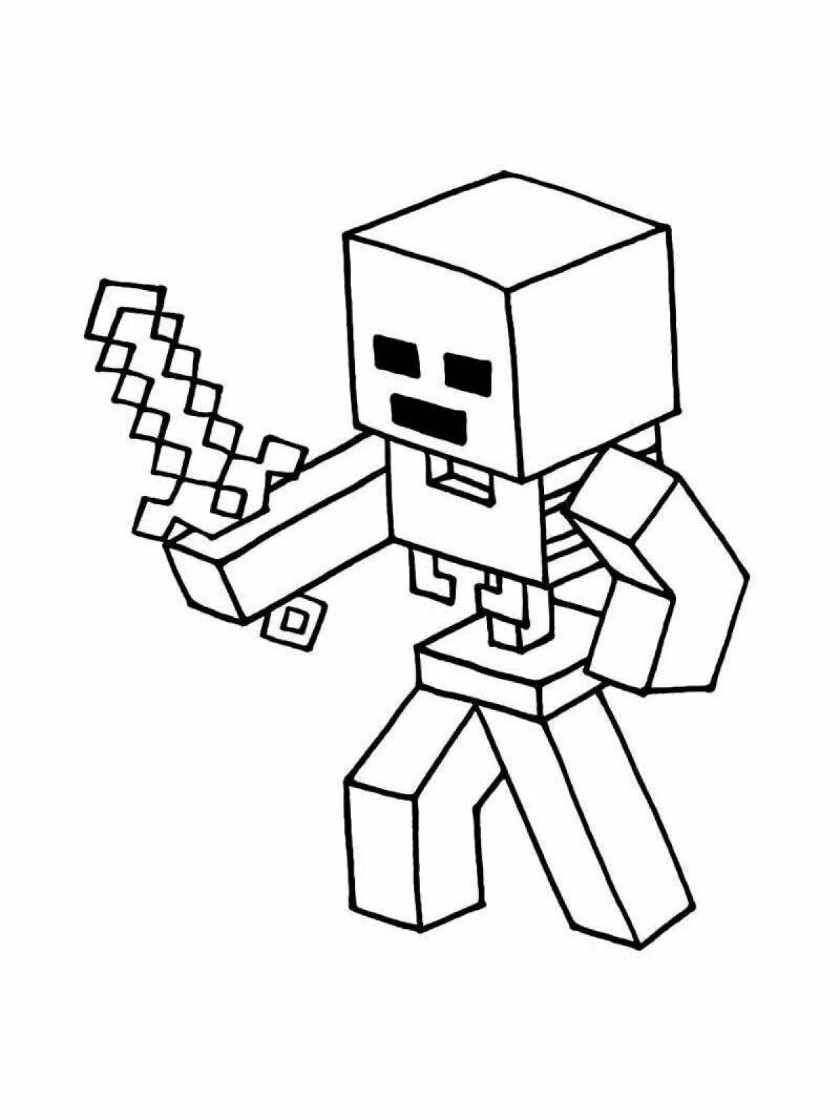 Cute minecraft coloring page