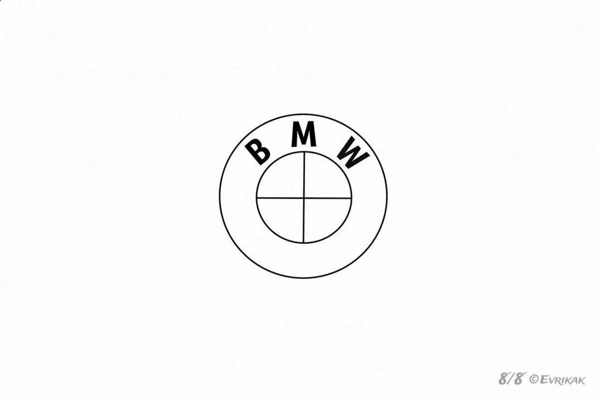 Colorful bmw icon coloring page