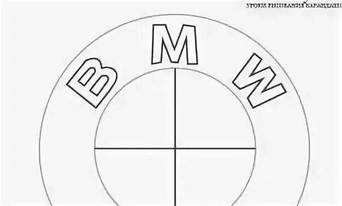 Playful bmw icon coloring page