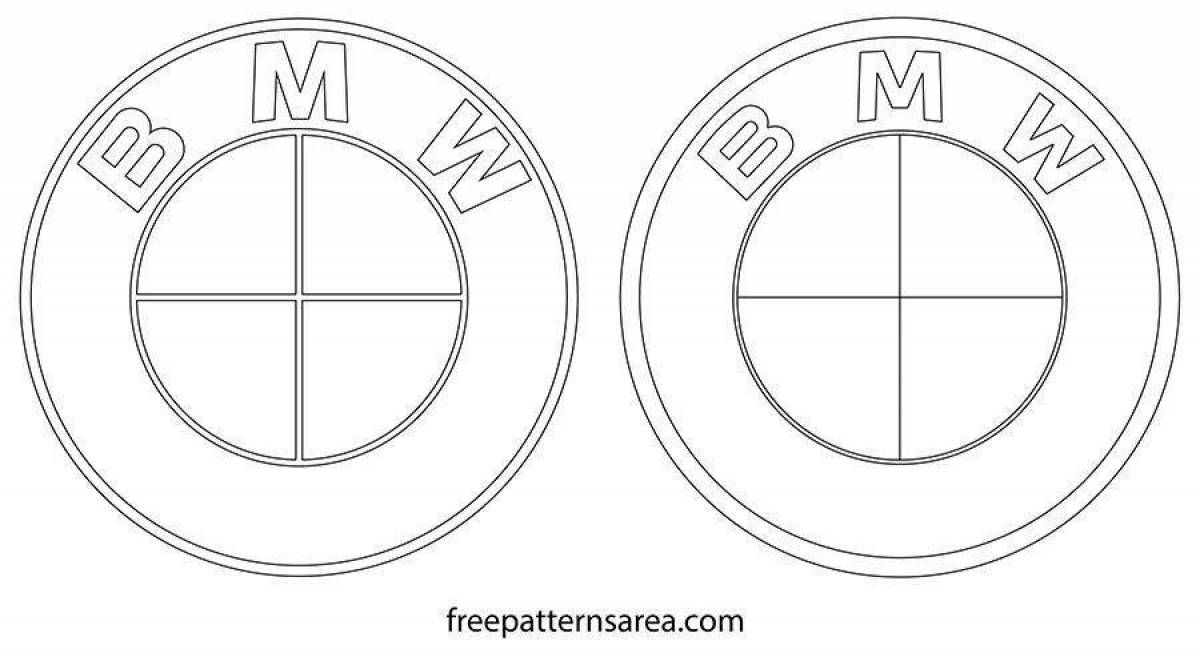 Fun bmw icon coloring page
