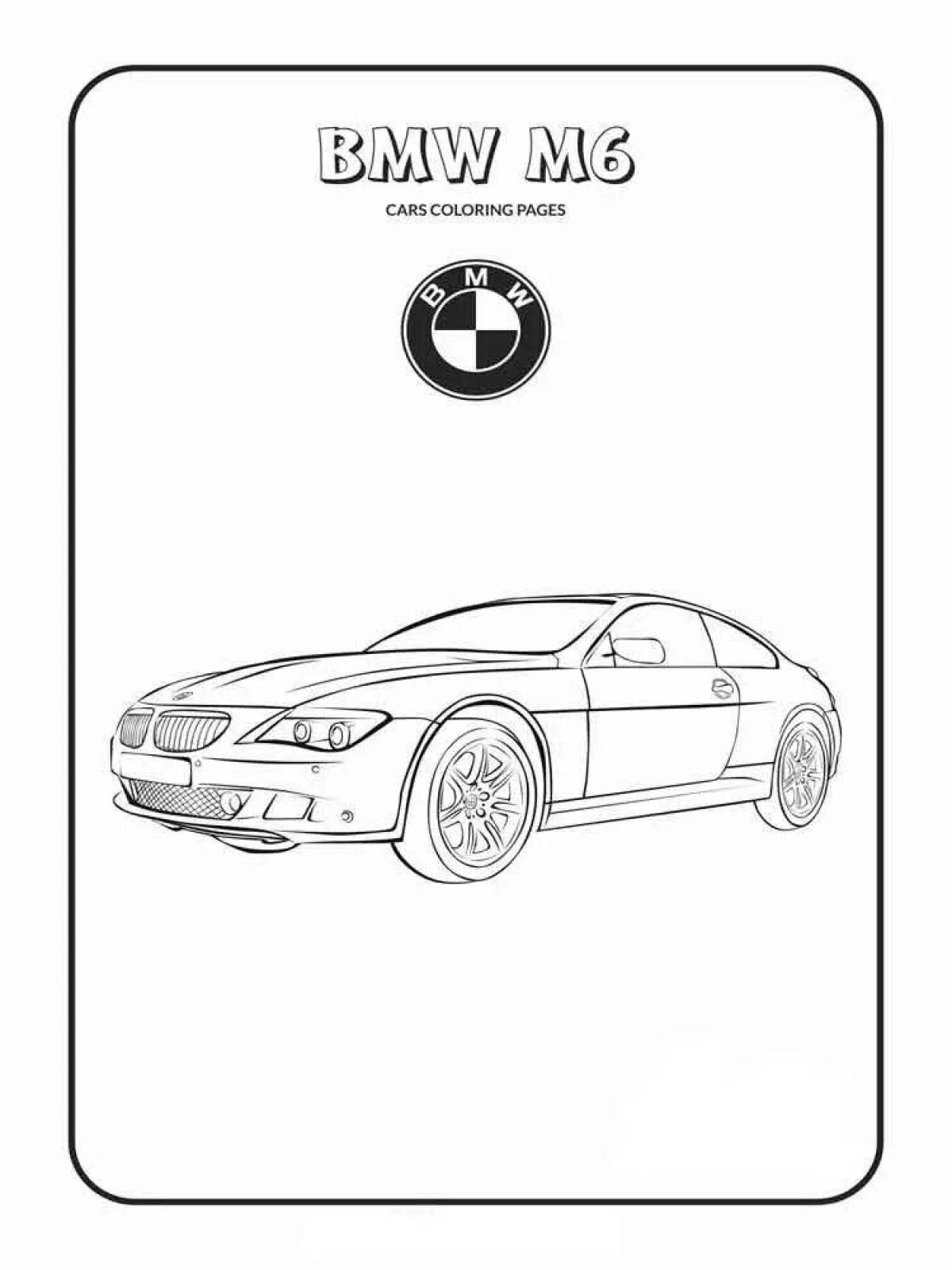 Exciting bmw icon coloring page