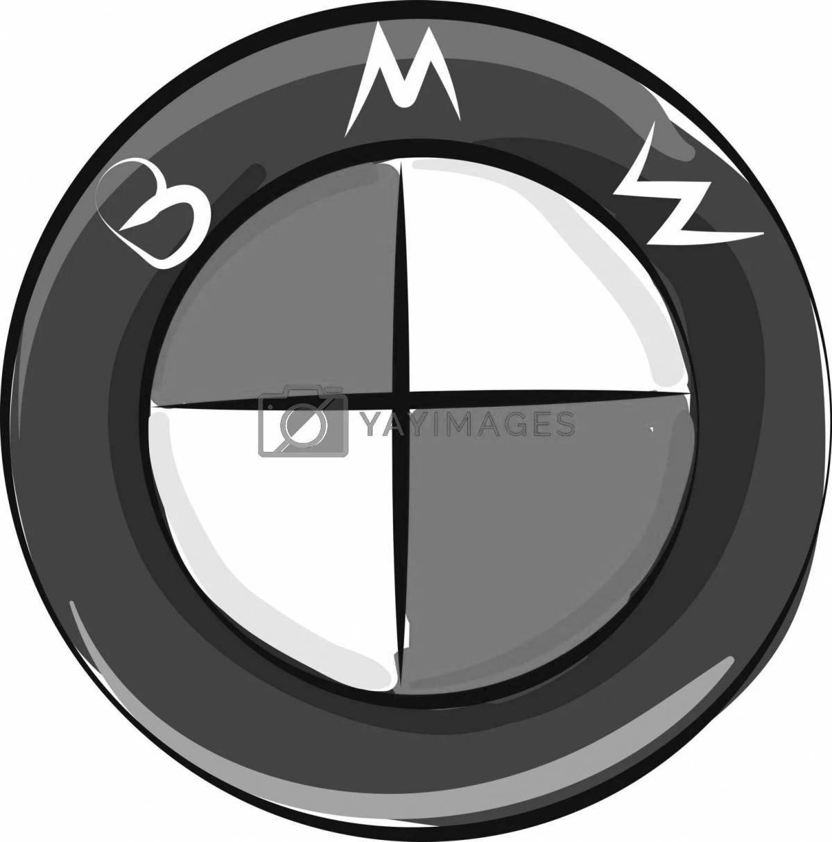Charming bmw icon coloring page