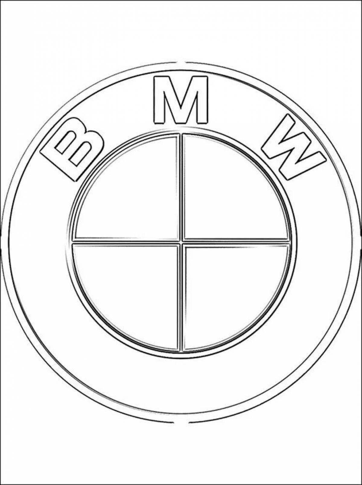 Привлекательная страница раскраски значка bmw