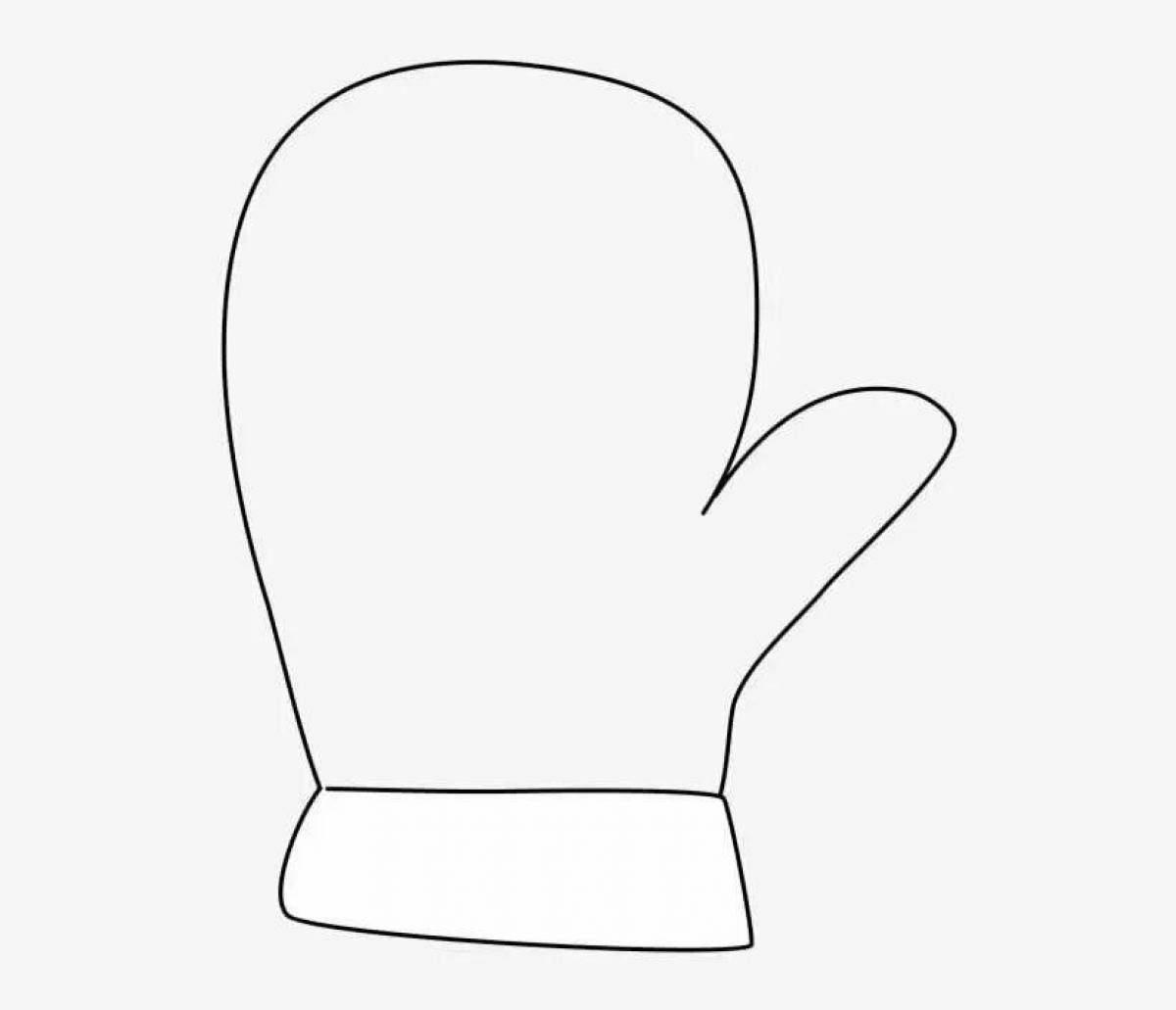 Colourful mitten coloring page