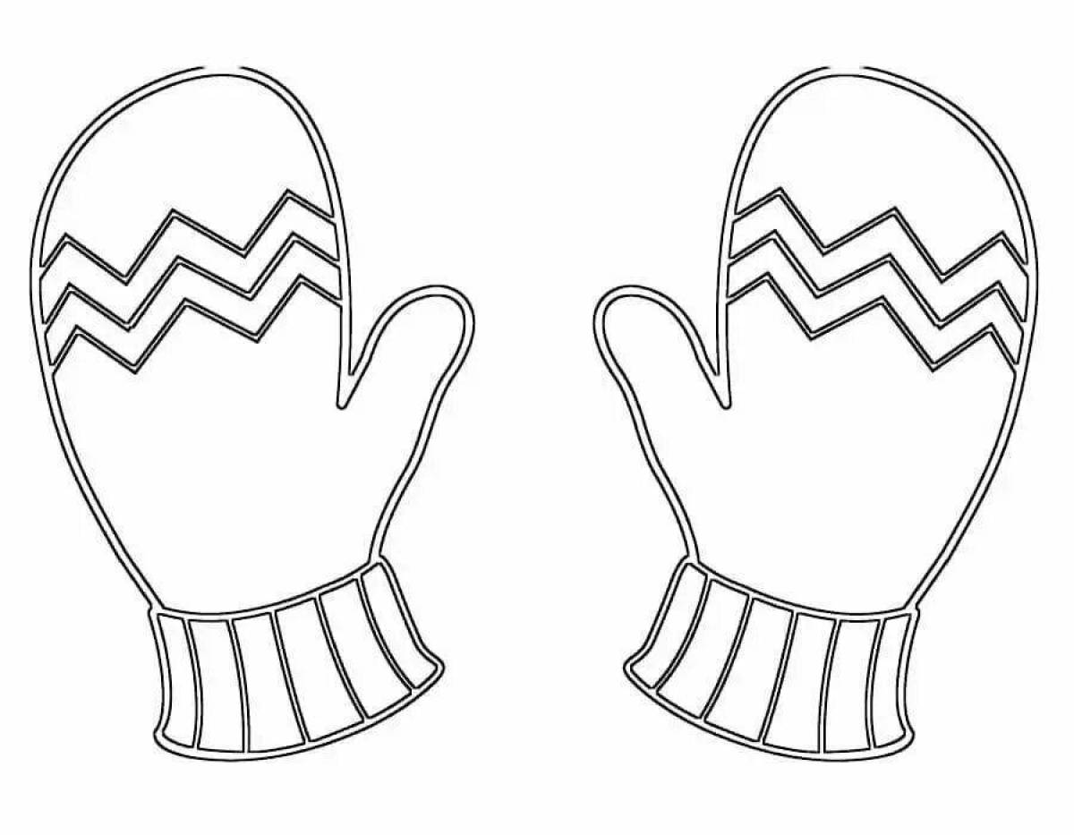 Coloring page delightful pattern of mittens