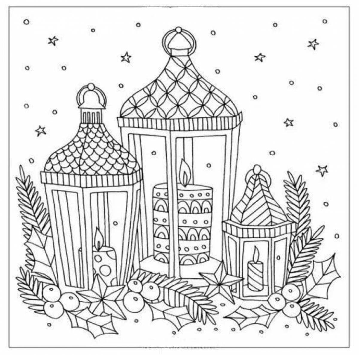Charming antistress winter coloring book