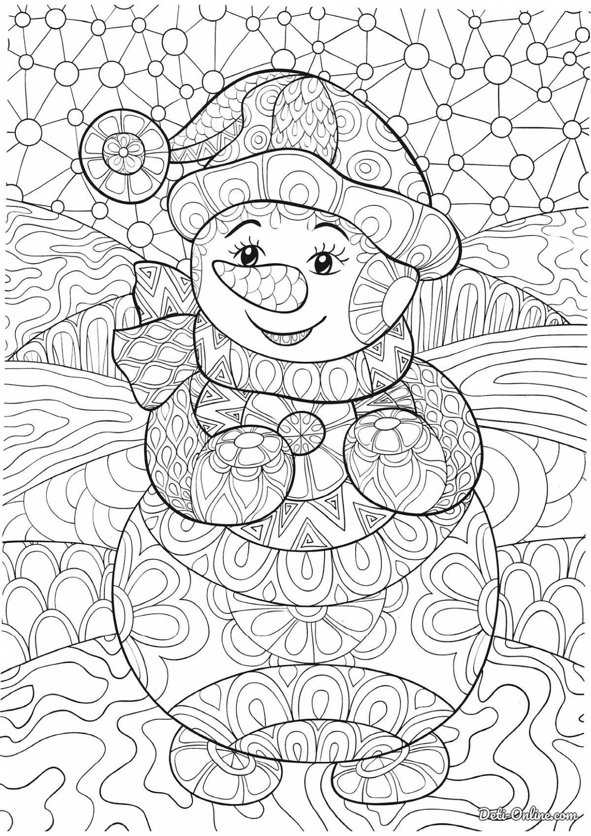 Peace coloring antistress winter