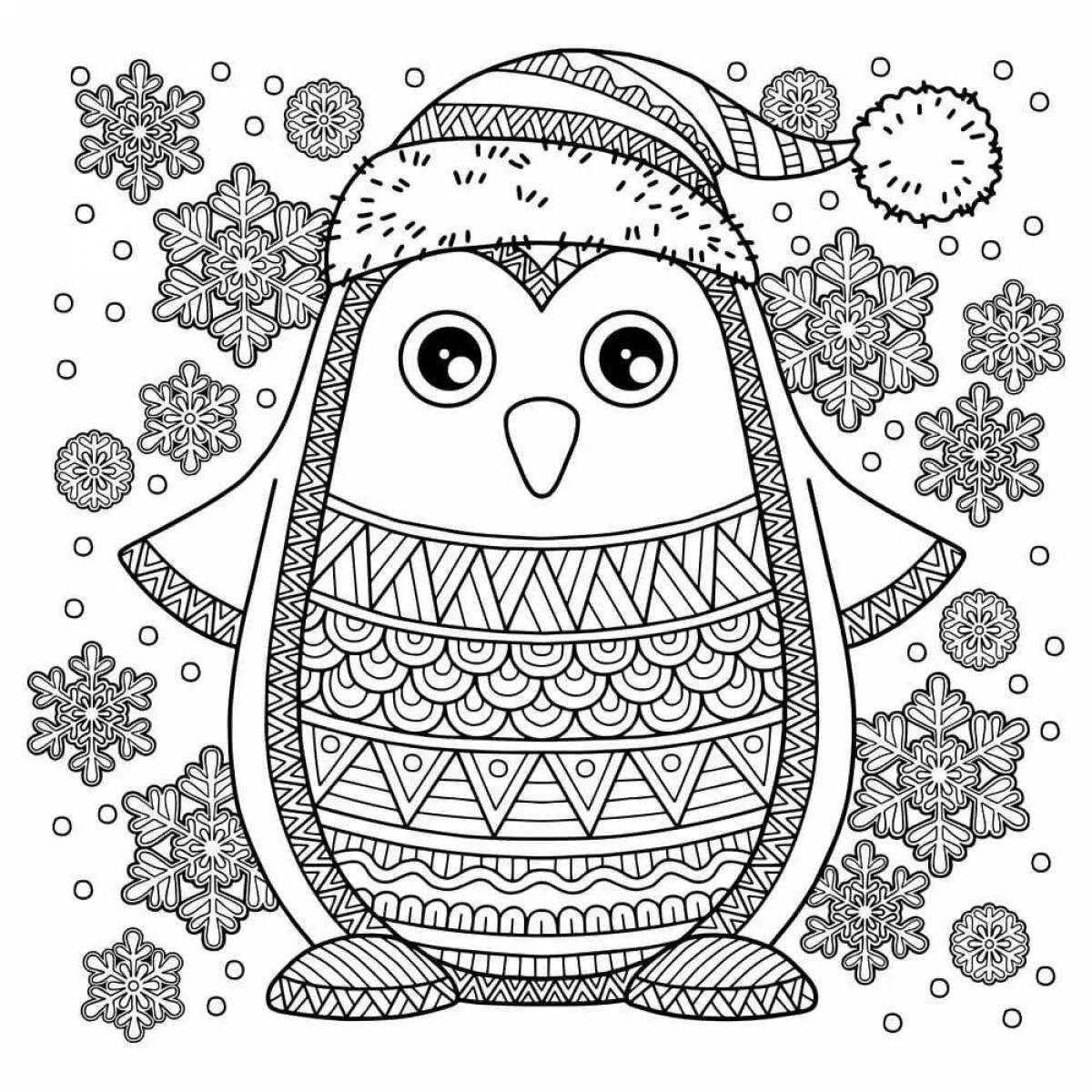 Exciting antistress winter coloring book