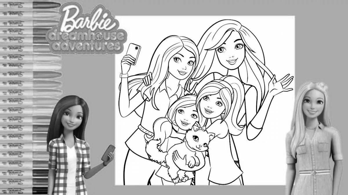 Barbie sparkling house coloring page