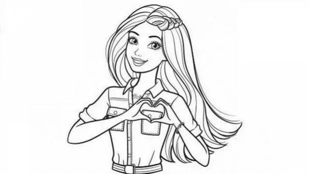 Barbie sweet home coloring page