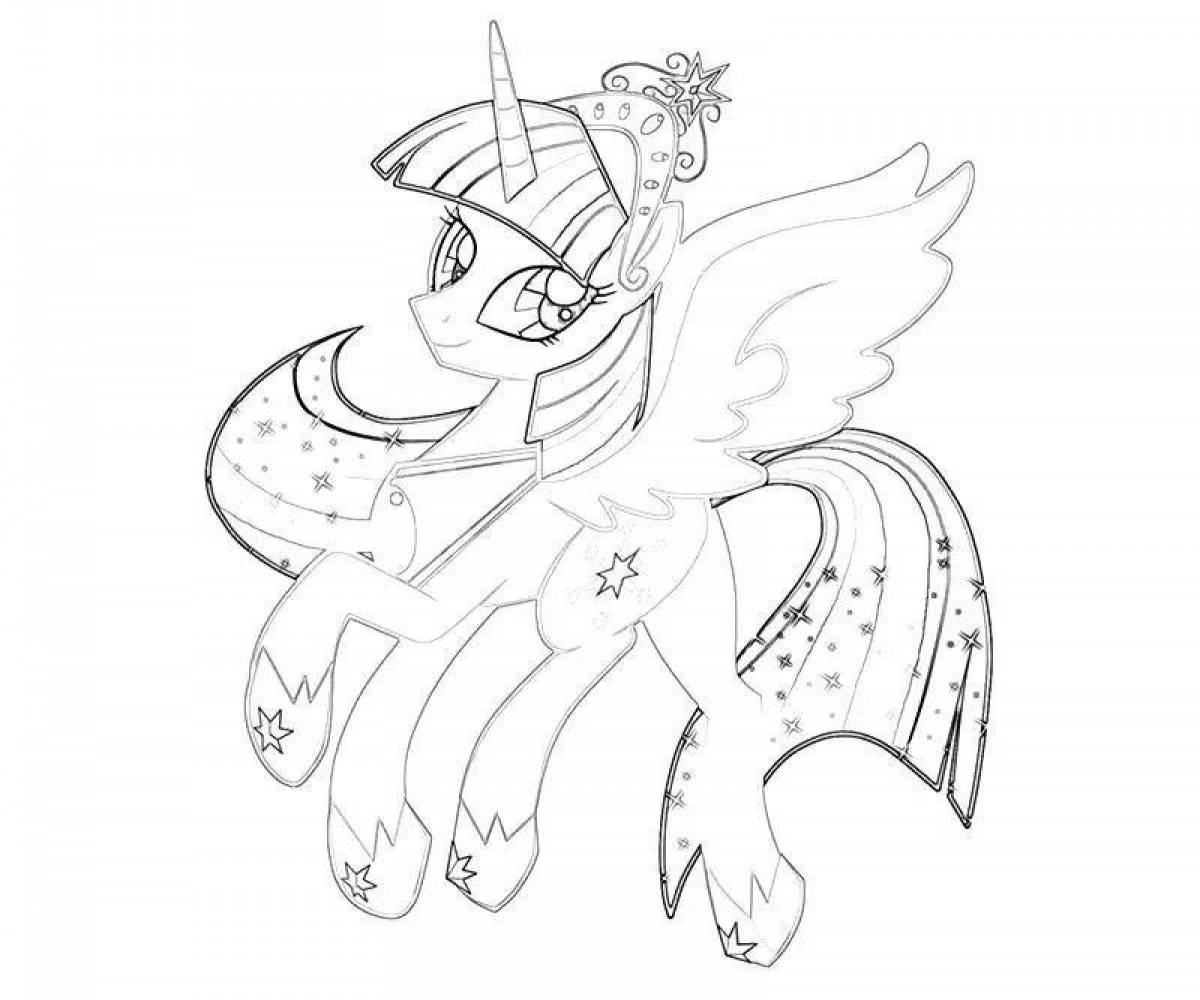 Раскраска пони Искорка принцесса