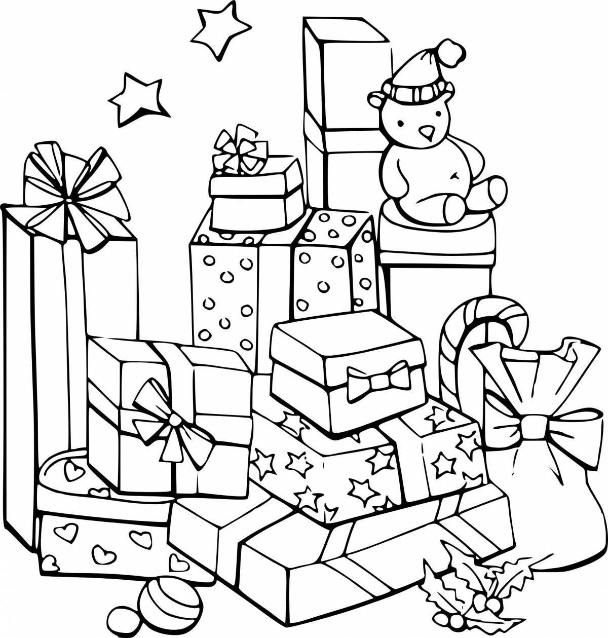 Cute gift coloring for kids