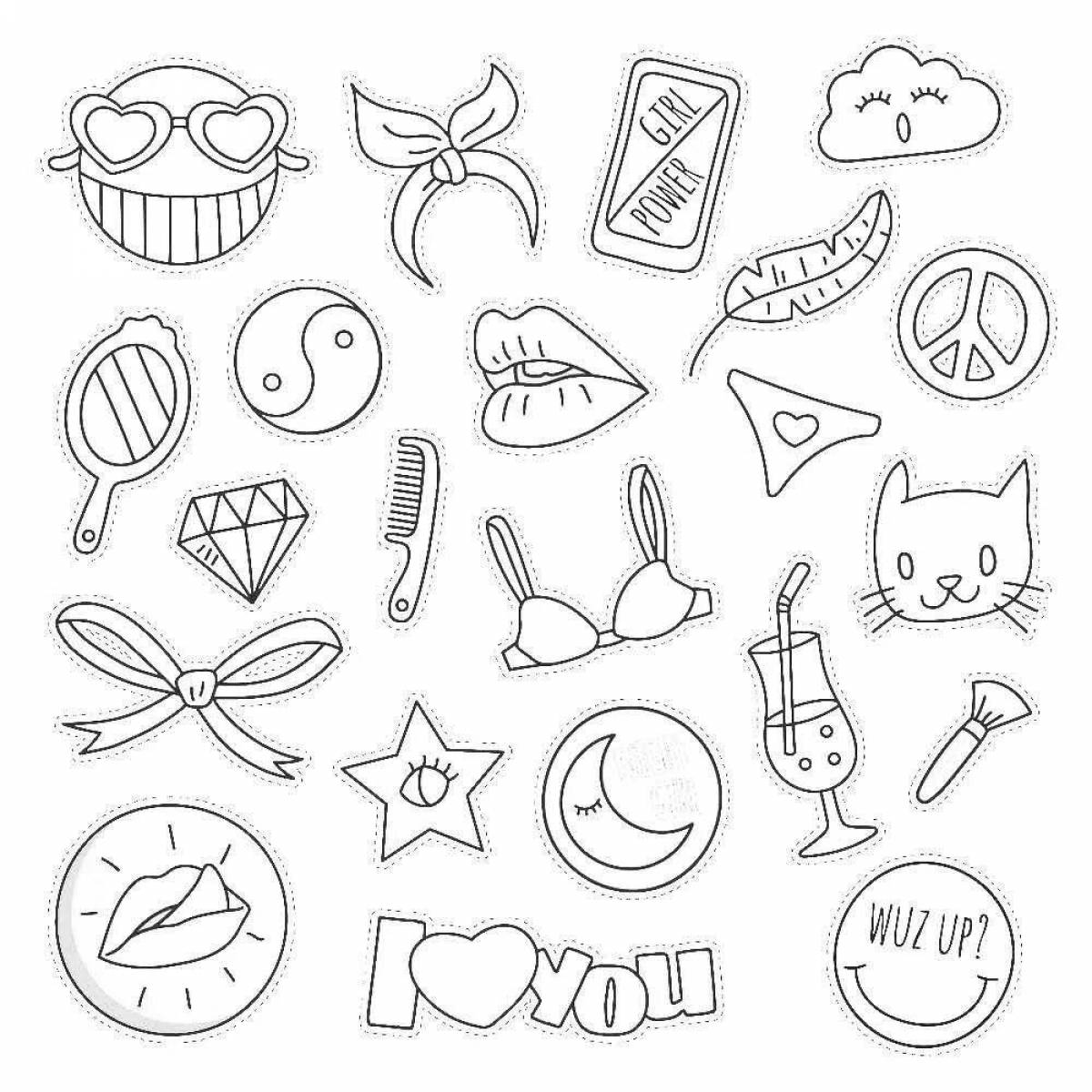 Glitter stickers for coloring