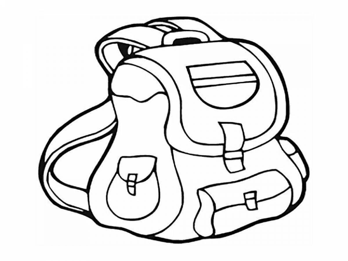 Раскраска веселый рюкзак для детей