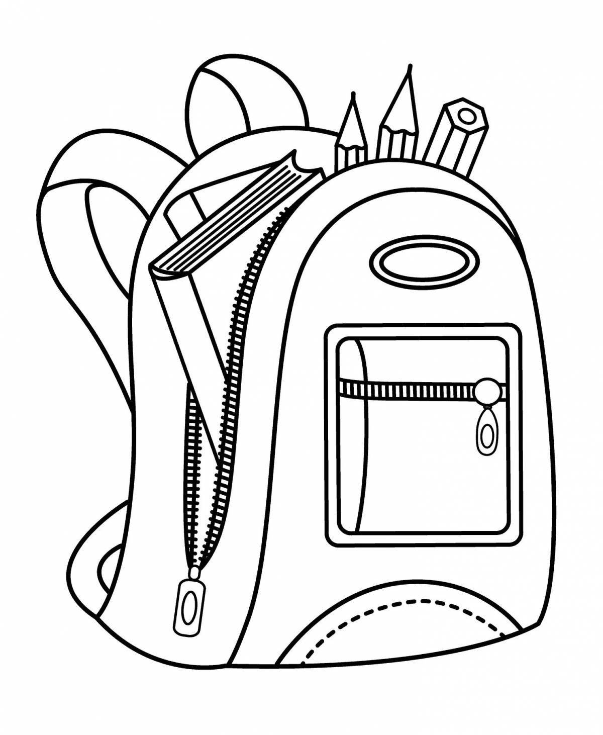 Amazing backpack coloring page for kids