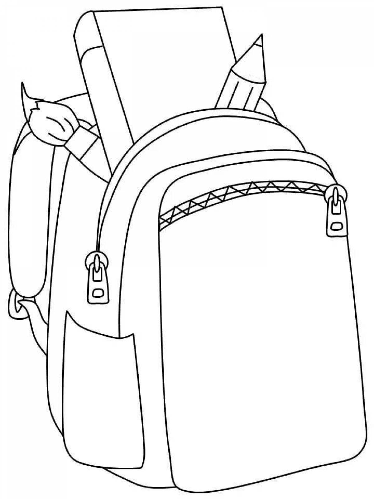 Раскраска славный рюкзак для детей
