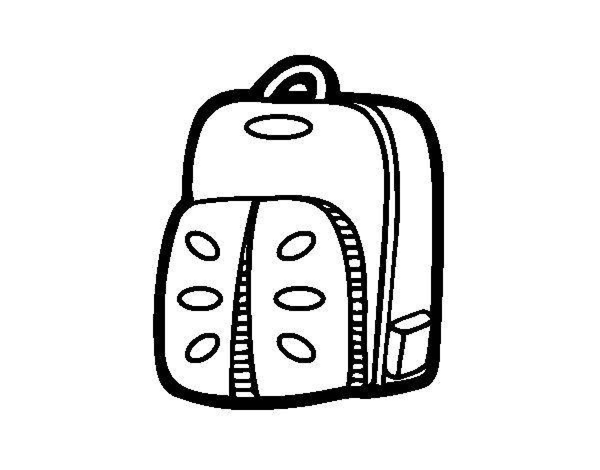 Gorgeous backpack coloring page for kids