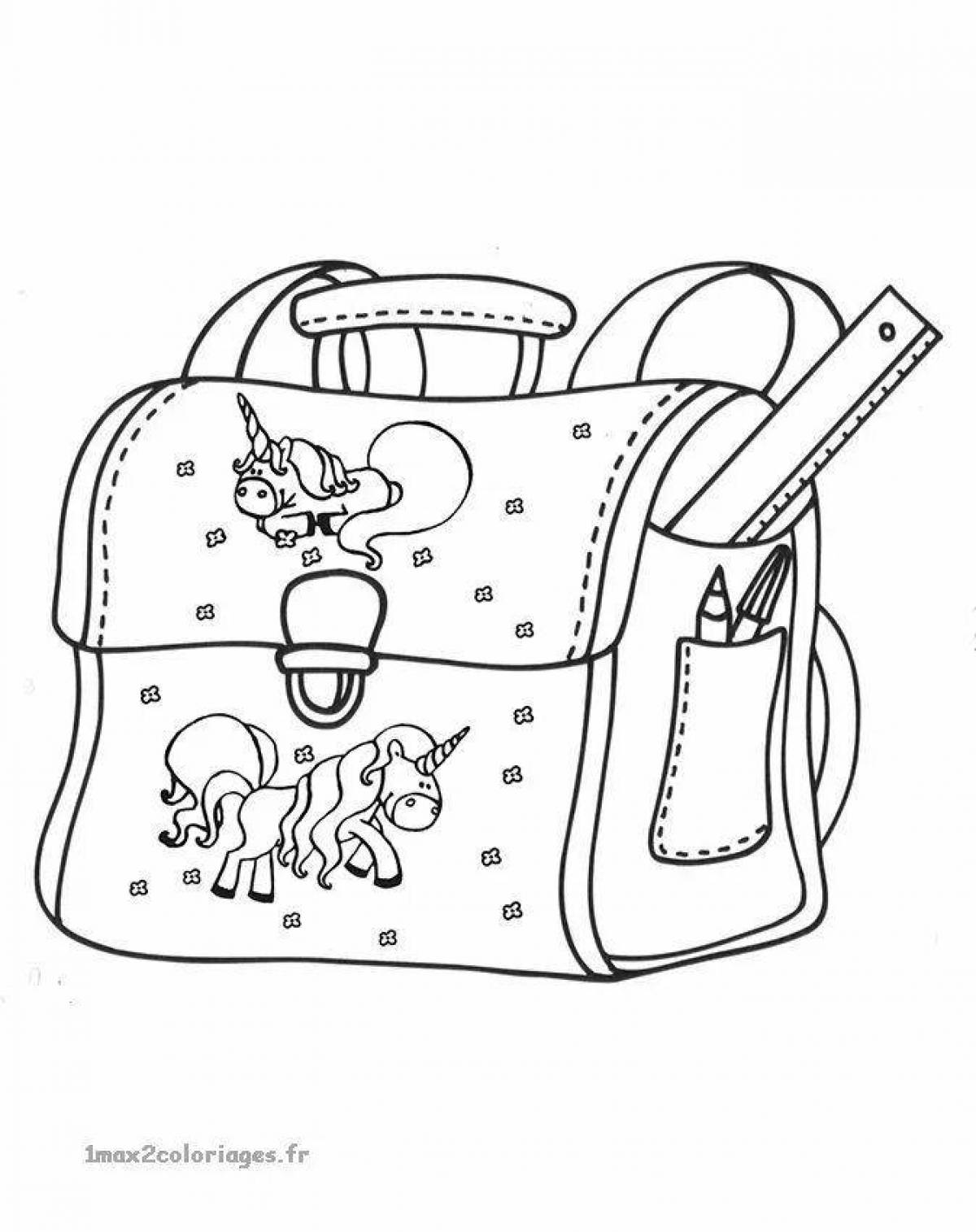 Выдающаяся раскраска рюкзака для детей