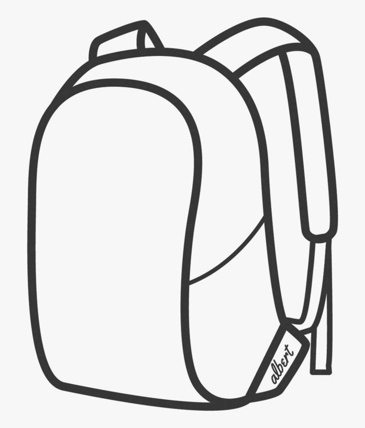 Adorable backpack for kids coloring page