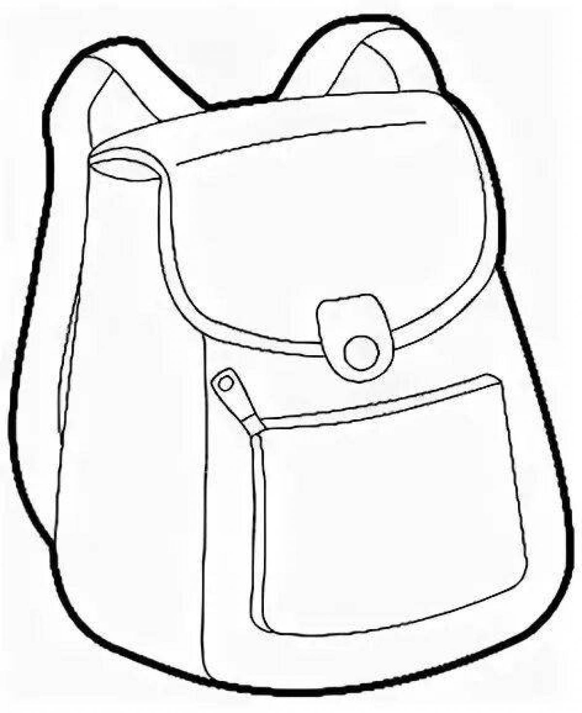 Sweet backpack coloring page for kids