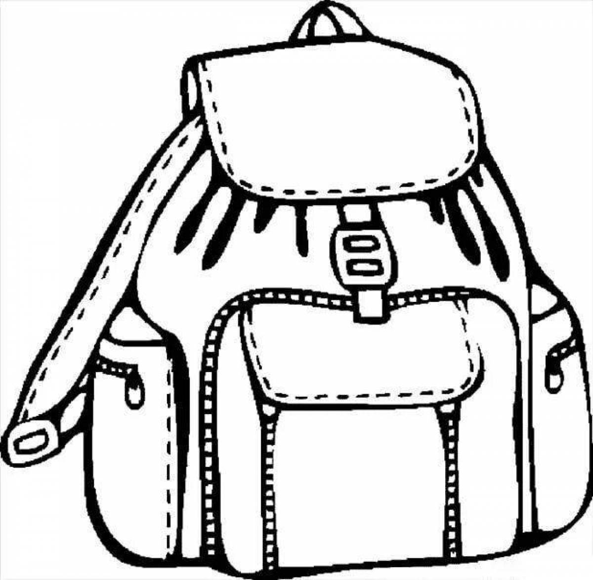 Colorful and funny backpack coloring for kids