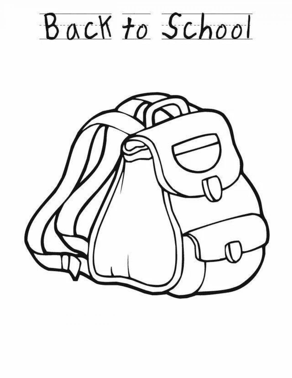 Colorful and bright backpack coloring book for children