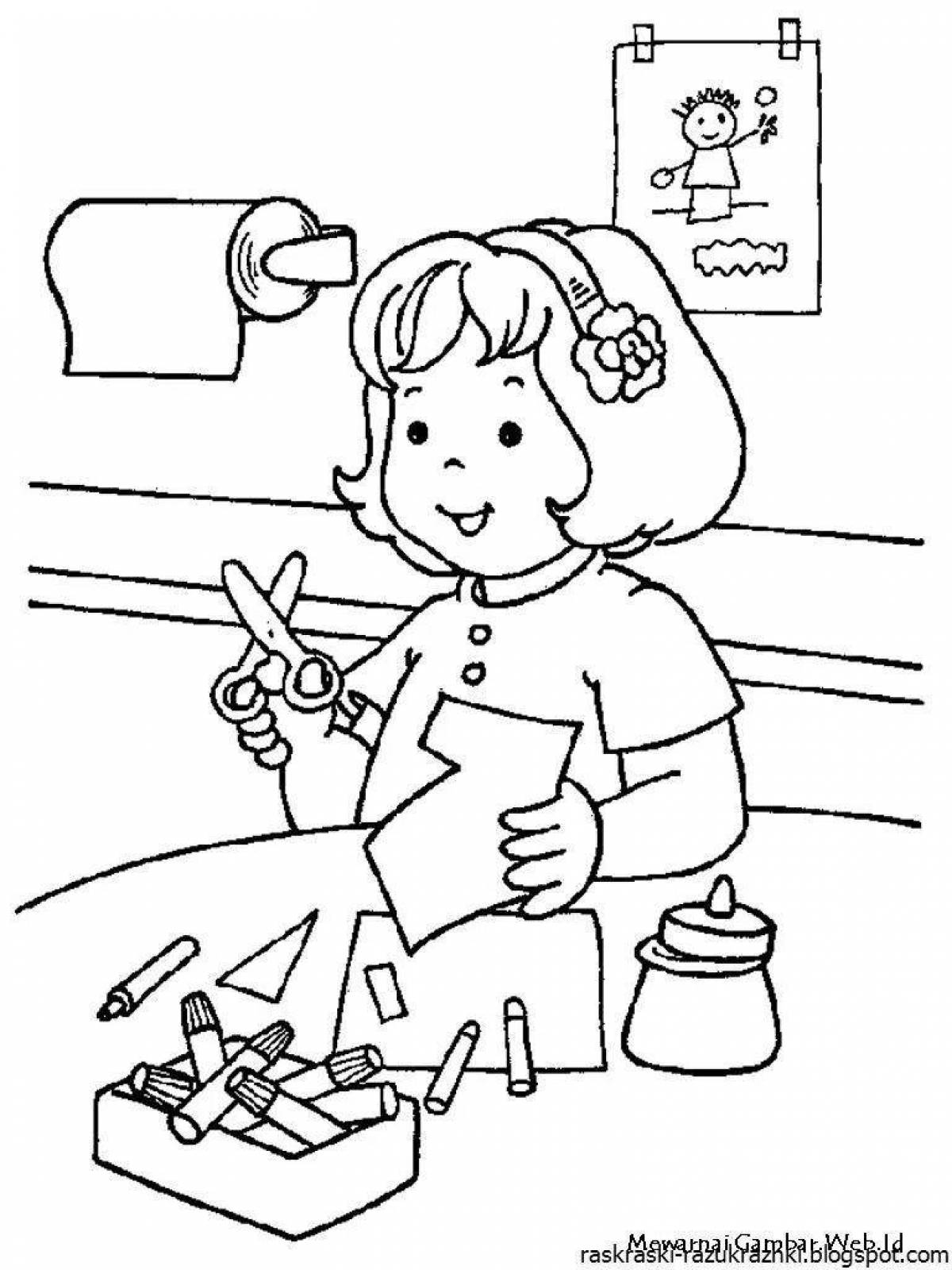Child safety coloring page