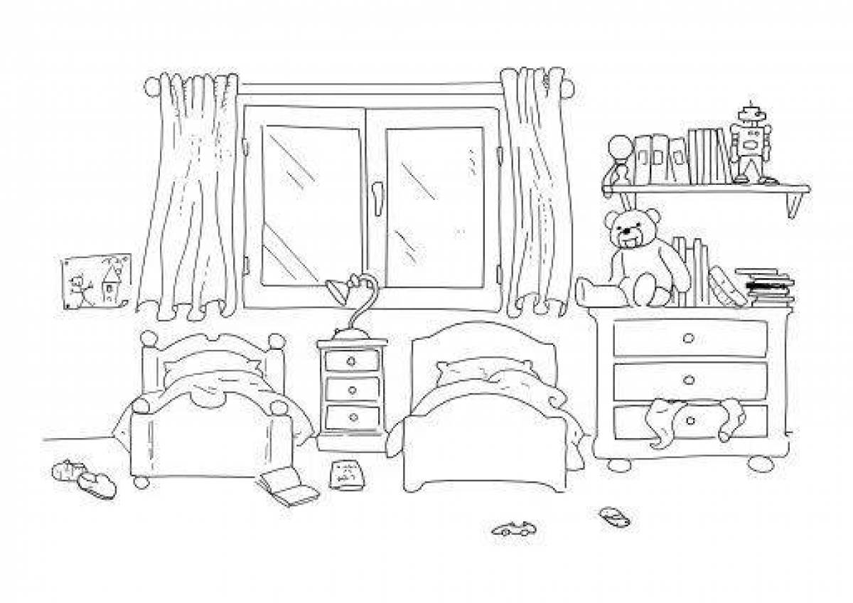 Fun bok current bed coloring page